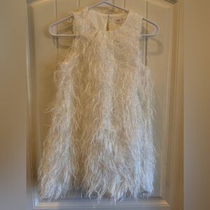 Zara Ivory Feathered Party Dress